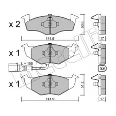 Колодки гальмівні (передні) Skoda Fabia 99-14/Roomster 07-15/VW Polo III 01-12 (+датчик)