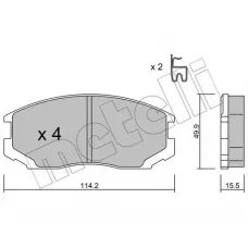 Колодки гальмівні (передні) Mitsubishi Colt/Lancer 1.3-1.6/1.8-2.0D 95-03