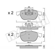 Колодки гальмівні (передні) Renault Megane II 04-09/Scenic II/III/Grand Scenic II/III 03-