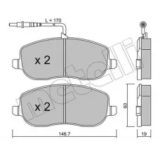 Колодки гальмівні (передні) Citroen C8 02-/Jumpy/Fiat Scudo/Peugeot Expert 95-06/807 02- (+датчики)