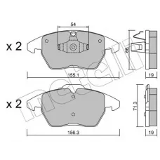 Колодки гальмівні (передні) Citroen C4 04-11/Peugeot 207/308 07-14/208 12-/307 03-09/3008 09-16