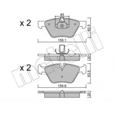 Колодки гальмівні (передні) BMW 1 (E81/E82)/3 (E90-E93)/X1 (E84)/Z4 (E89) 04-16 
