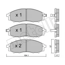 Колодки гальмівні (передні) Nissan Navara/Pick Up 2.4i/2.5 TD 98- (Akebono)