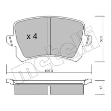Колодки гальмівні (задні) Audi A6 05-18/Q3/Skoda Octavia 12-/VW Passat B6-B8/Tiguan 05-/Sharan 10-