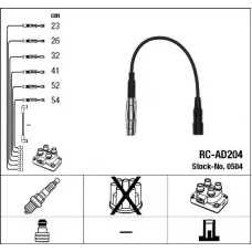 Проводи запалювання (к-кт) Audi A4/A6/A8 2.6/2.8i 94-97 (RC-AD204)