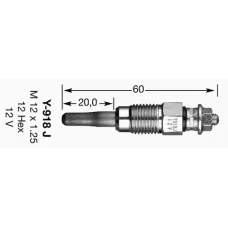 Свічка розжарювання VW/Audi 1.3-1.9-2.4D/TD (11V) (Y-918J)