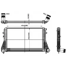 Радіатор інтеркулера VW Passat/Sharan/Tiguan 1.4-2.0D 05-