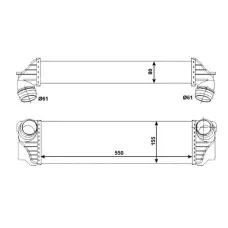 Радіатор інтеркулера BMW 5 (F10)/7 (F01/F02/F03/F04) 2.0/3.0D 08-