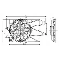 Вентилятор радіатора Ford Mondeo III 1.8/2.0 00-07 (з дифузором)