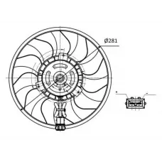 Вентилятор радіатора (електричний) VW T4 1.9-2.5TDI (d=280mm)