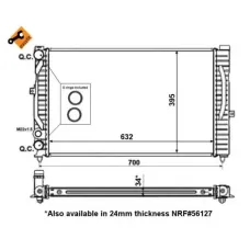 Радіатор охолодження Audi A4/A6/VW Passat 1.6-2.8 94-08 (632x395x33)