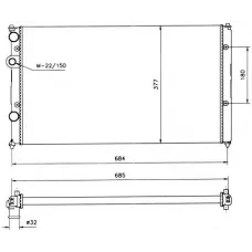 Радіатор охолодження VW Caddy II 1.9 TDI/SDI 95-04