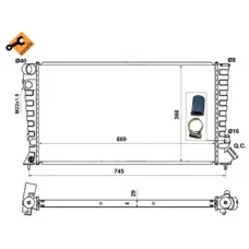 Радіатор охолодження Citroen Berlingo/Peugeot Partner 1.8D/1.9D 96-