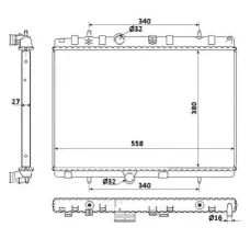 Радіатор охолодження Citroen C2/C3/Peugeot 1007/2008/207 1.0-1.6I 08-