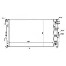 Радіатор охолодження MB Vito (W639) 03- (-/+AC, АКПП) (650x391x32mm)
