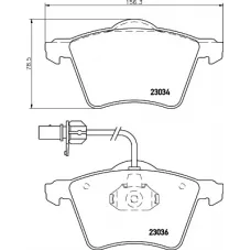 Колодки гальмівні (передні) VW T4 90-00 R16 (Teves) Q+ (з датчиками) (156.5x78.5x18.6)
