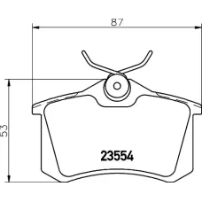Колодки гальмівні (задні) VW Caddy III 04-/Peugeot 308 07-/Citroen C4 04- (Lucas) (87x53x17.2)