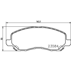 Колодки гальмівні (передні) Mitsubishi Lancer 00- /Outlander 12- R16'' (Akebono)