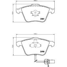 Колодки гальмівні (передні) Audi A4/A6/A8 02- (Teves) Q+ (з датчиками/L=210mm)