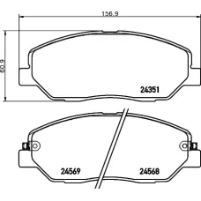 Колодки гальмівні (передні) Hyundai Santa Fe/Kia Sorento 00- (Mando)