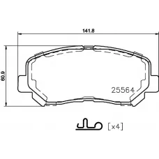 Колодки гальмівні (передні) Jeep Cherokee 2.0-2.2 CRD/3.2 13- (Akebono) Q+