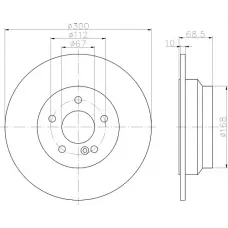Диск гальмівний (задній) MB E-class (W211/W212/S211/S212) 02-09 (300x10) PRO+
