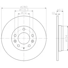 Диск гальмівний (задній) Mazda 6 02-13/626 98-02/323 F/S 98-04 (280x10) PRO