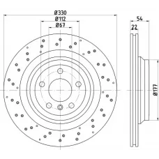 Диск гальмівний (задній) MB M-class (W166) 11-16/GLE (W166) 15-18 (330x22) PRO+