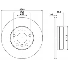Диск гальмівний (задній) BMW 1 (F20/F21)/ 3 (F30/F31)/ 4 (F32/F36) 11- (300x19.9) PRO