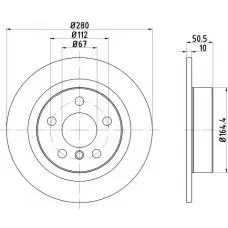 Диск гальмівний (задній) BMW 2 (F44-46)/X1 (F48) /i3 Hybrid 13- (280x10) PRO