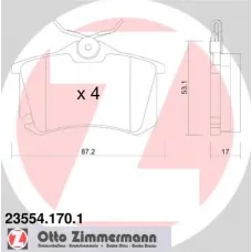Колодки гальмівні (задні) VW Caddy III 04-/Peugeot 308 09-/Citroen C4 09- (Lucas) (87.2x53.1x17)