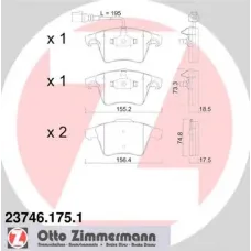 Колодки гальмівні (передні) VW Multivan/T5 03-/T6 15- (ATE) (з датчиком)