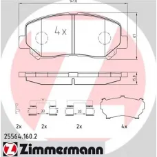 Колодки гальмівні (передні) Mazda CX-5 11- (Akebono) (з аксесуарами)