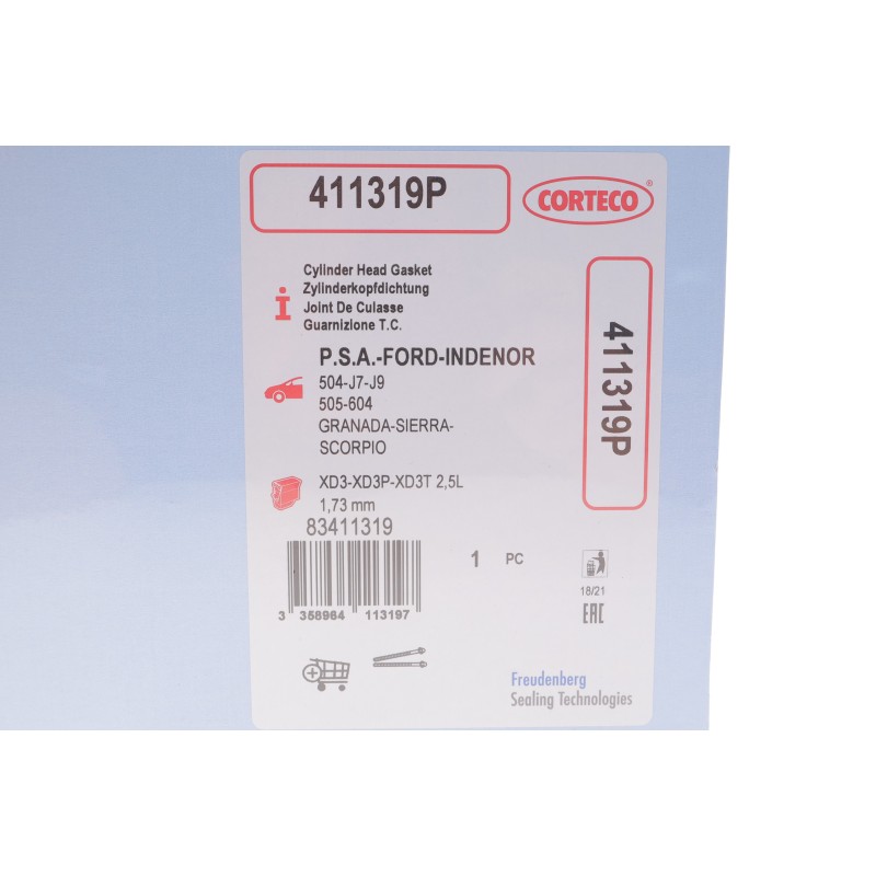 Прокладка ГБЦ Ford Granada/Scorpio/Sierra/Peugeot 505/J7/J9 2.3/2.5D -94 (1.73mm)