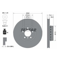 Диск гальмівний (передній) BMW 1 (F20/F21)/ 3 (F30/F31)/ 4 (F36) 11- (340x30) PRO+