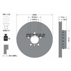 Диск гальмівний (передній) BMW 1 (F20/F21)/ 3 (F30/F31)/ 4 (F36) 11- (340x30) PRO+